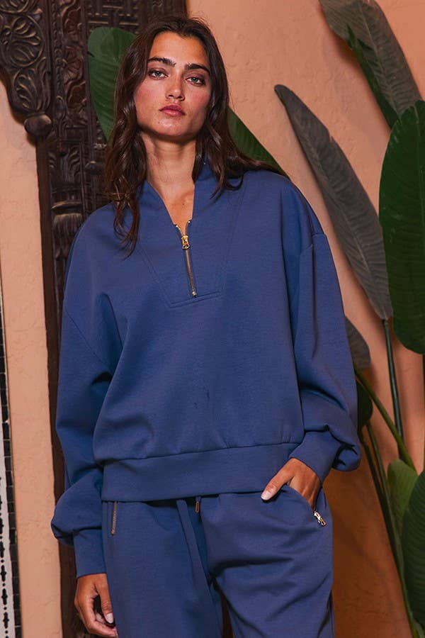 IT2154 Half Zip-up Scuba Sweatshirts