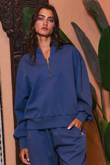 IT2154 Half Zip-up Scuba Sweatshirts