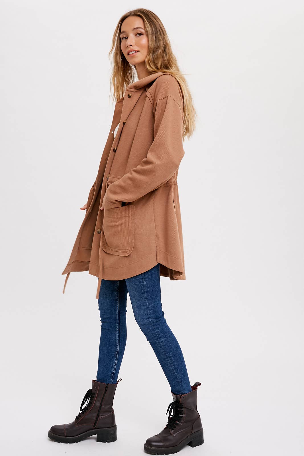 BUTTON FRONT HOODIE JACKET