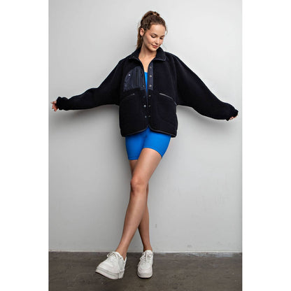 HEAVY FLEECE OUTDOOR JACKET: Navy / M