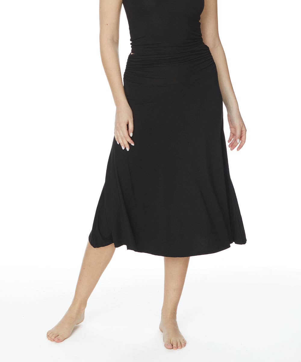 BAMBOO MID LENGTH SKIRT FLARED