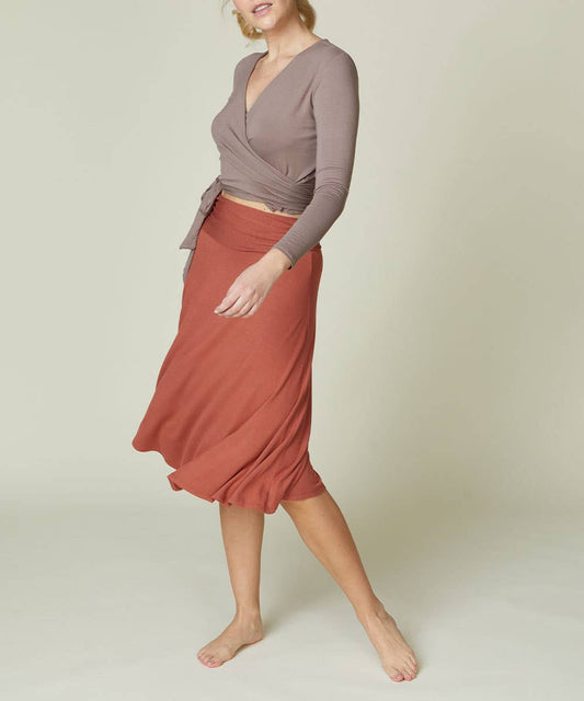 BAMBOO MID LENGTH SKIRT FLARED